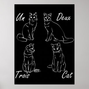 Poster Deux Trois Cat Funny French