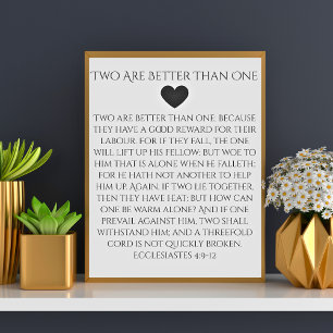 Poster Deux valent mieux qu'un Ecclésiaste 4:9 Mariage