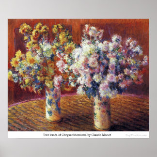Poster Deux vases de Chrysanthemums par Claude Monet