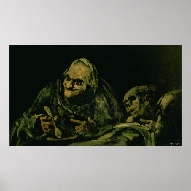 Poster Deux Vieux Hommes Mangent (Devant)