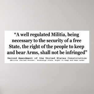 Poster Deuxième amendement à la Constitution des États-Un