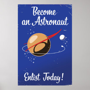 Poster Devenez astronaute, inscrivez-vous dès aujourd'hui