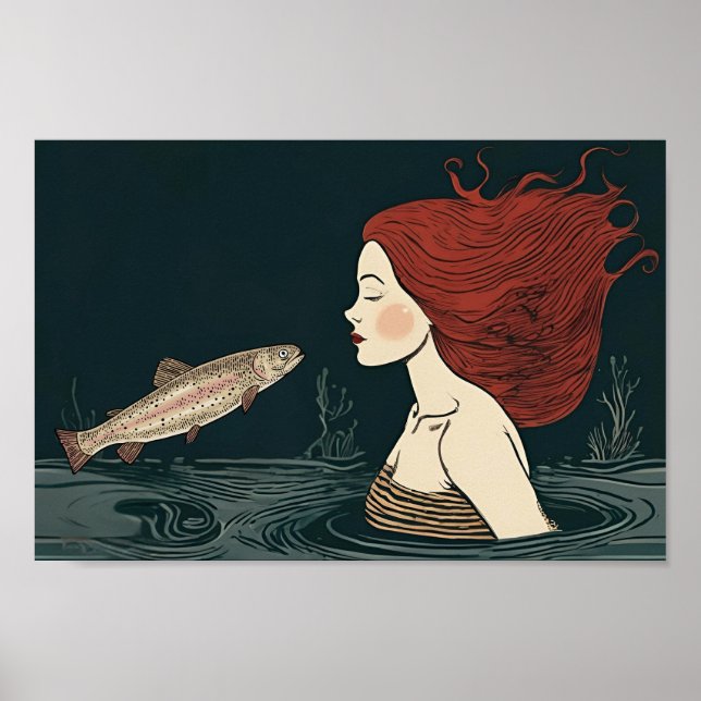 Poster Devenir une Sirène. Embrassé par le roi des poisso (Devant)