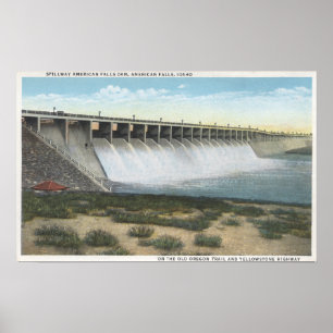 Poster Déversement du barrage American Falls, Oregon