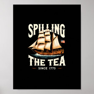 Poster Déverser Le Thé Depuis 1773 4 juillet Retro USA