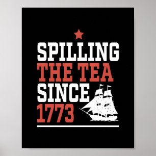 Poster Déverser Le Thé Depuis 1773 Mème Drôle