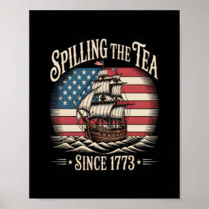 Poster Déverser Le Thé Depuis 1773 Mème Drôle