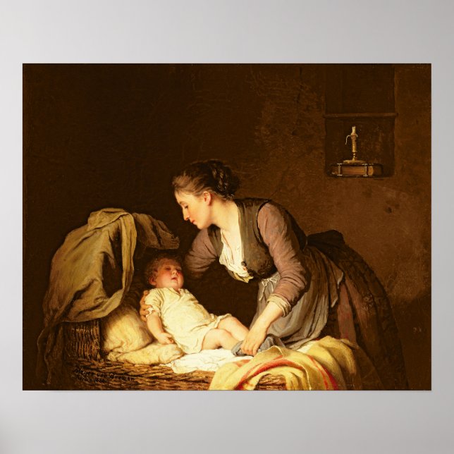 Poster Dévêtir le bébé, 1880 (Devant)