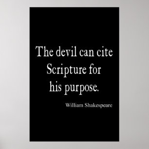 Poster Devil Cite Écriture Son Objet Shakespeare Citation