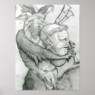 Poster Devil Playing Man's Head as a Saxophone, 1144