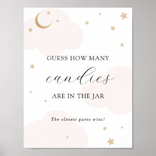 Poster Devinez combien dans la Jar Moon rose douche jeu