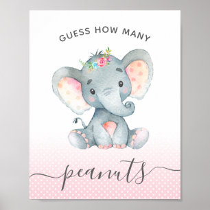 Poster Devinez combien d'arachides Eléphant Girl Baby sho