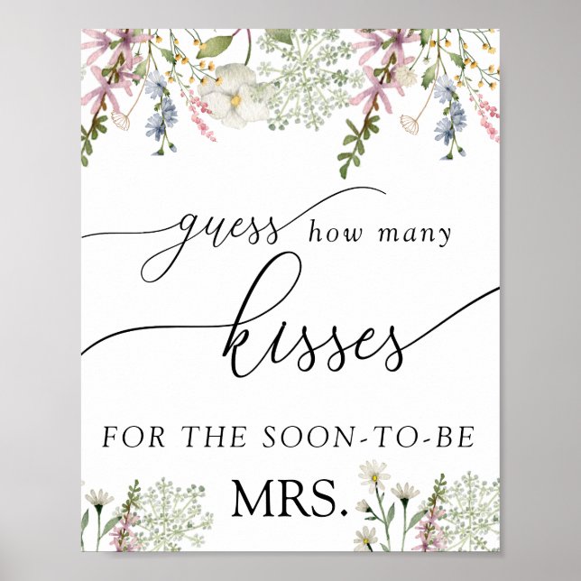 Poster Devinez combien de baisers | Chic Wildflower (Devant)