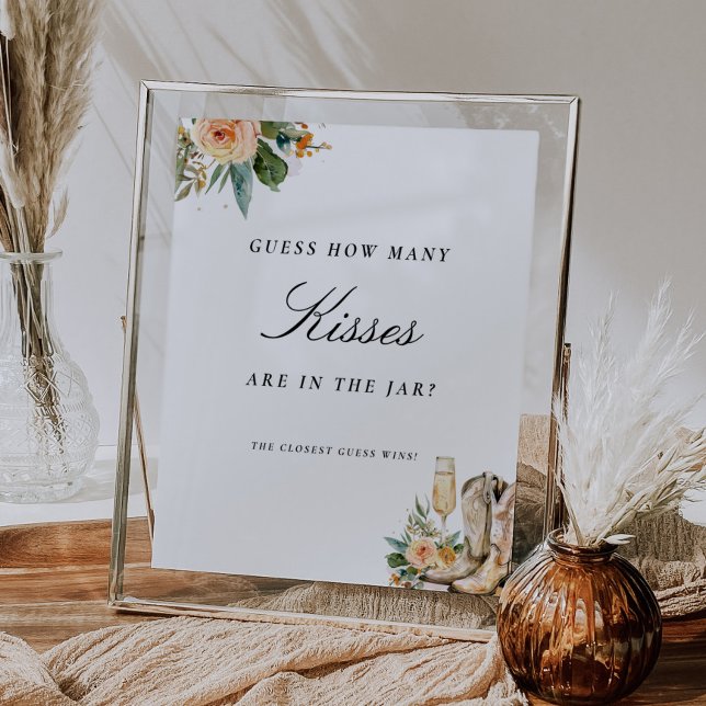 Poster Devinez combien de baisers Connexion Fête des mari (Créateur téléchargé)