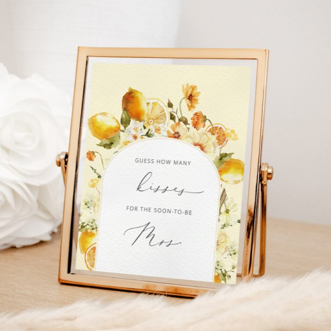 Poster Devinez combien de baisers jeu de baby shower de m (Créateur téléchargé)