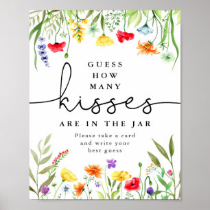 Poster Devinez combien de baisers jeu Fleur sauvage color