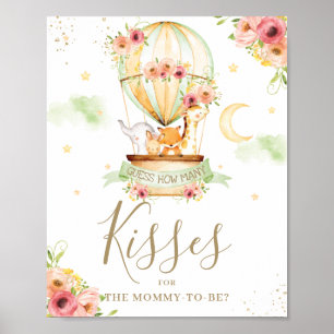 Poster Devinez combien de baisers Jeu Signer Hot Air Ball