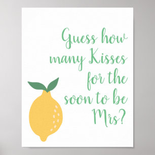 Poster Devinez combien de baisers Mariage thème citron ja