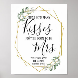 Poster Devinez combien de baisers pour le panneau de futu