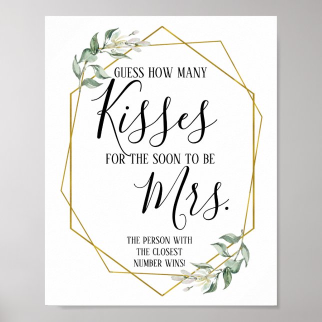 Poster Devinez combien de baisers pour le panneau de Mme  (Devant)