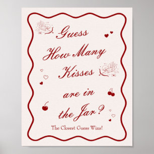 Poster Devinez Combien de Baisers pour une Baby Shower su
