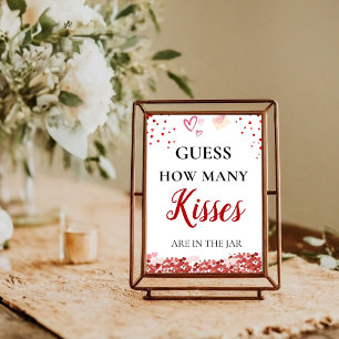 Poster Devinez combien de baisers valentine Fête des mari