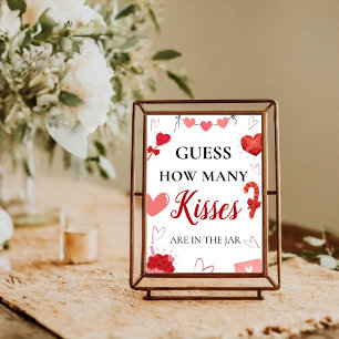 Poster Devinez combien de baisers valentine Fête des mari