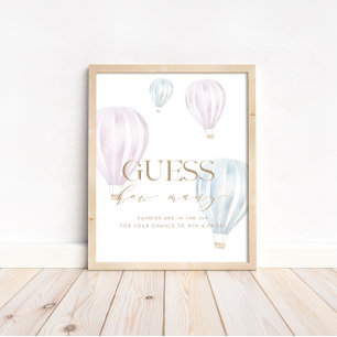 Poster Devinez combien de bébés Genre Révéler Jeu Signal