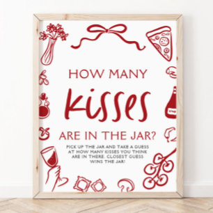 Poster Devinez combien de bisous pour un mariage italien 