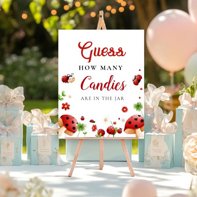 Poster Devinez combien de bonbons amour signe baby shower (Créateur téléchargé)