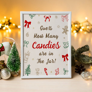Poster Devinez combien de bonbons pour la Baby Shower de