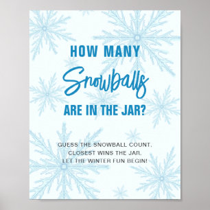 Poster Devinez combien de boules de neige Shower de bébé