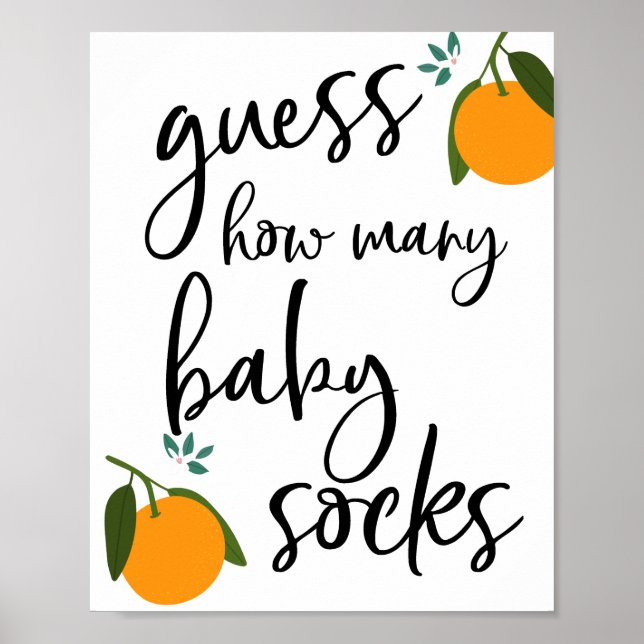 Poster Devinez combien de chaussettes bébé signent (Devant)