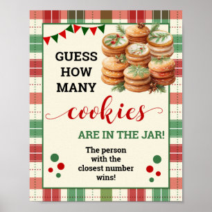 Poster Devinez combien de cookies Jeu Noël Plaqué Signal