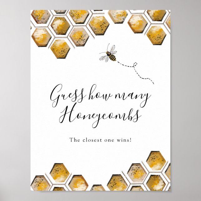 Poster Devinez combien de Honeycombes jeu de douche (Devant)