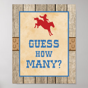 Poster Devinez combien de jeux de devinettes signe Cowboy