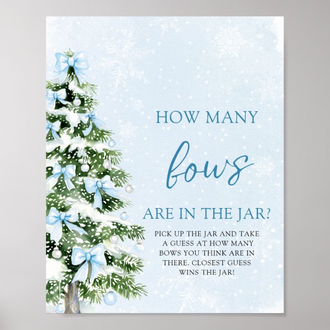 Poster Devinez combien de nœuds pour le bébé à Noël (Devant)