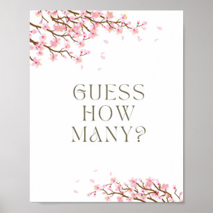 Poster Devinez combien de pancarte de fleurs de cerisier 