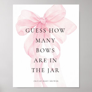 Poster Devinez combien de ruban rose pour la Baby Shower