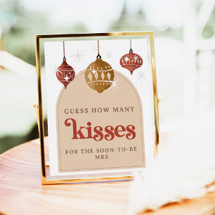 Poster Devinez combien Kisse Retro Bauble nuptiale de Noë