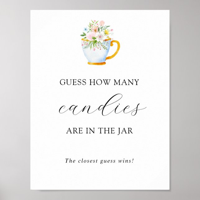 Poster Devinez combien sont dans la Jar Shower Game Poste (Devant)