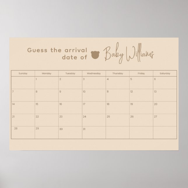 Poster Devinez la date de naissance Jeu (Devant)