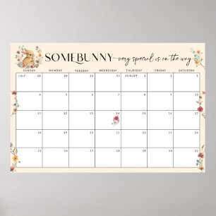 Poster Devinez la date d'échéance Calendrier du Baby show