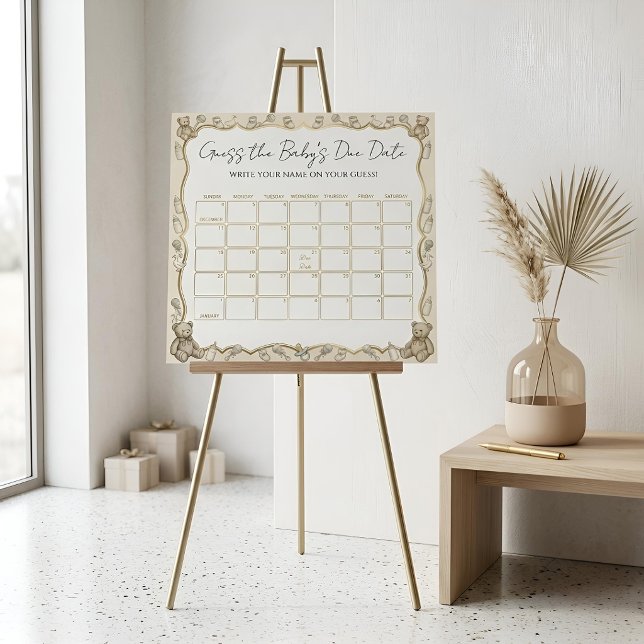 Poster Devinez la date prévue pour le bébé (Créateur téléchargé)