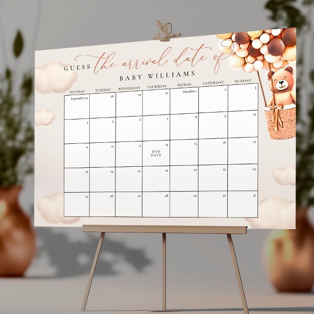 Poster Devinez L'Affiche Calendrier Date Échéance (Créateur téléchargé)
