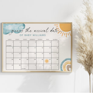 Poster Devinez Le Calendrier Date D'Arrivée Sunshine Thèm