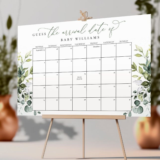 Poster Devinez Le Calendrier Date D'Échéance Eucalyptus V (Créateur téléchargé)