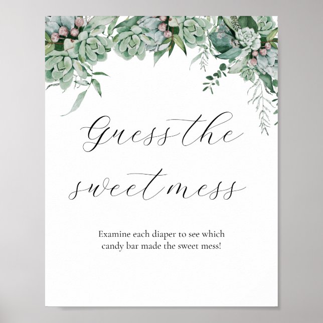 Poster Devinez le panneau du Baby shower du mess doux (Devant)
