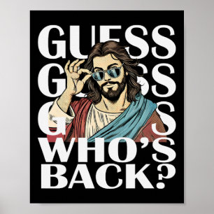 Poster Devinez Qui Byck Jésus Pâques Tee Religieux Cathol