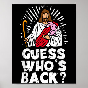 Poster Devinez qui est de retour Jésus Pâques Drôle Relig